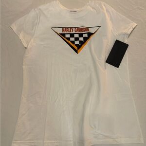 Harley-Davidson White Tee with Logo Tag
